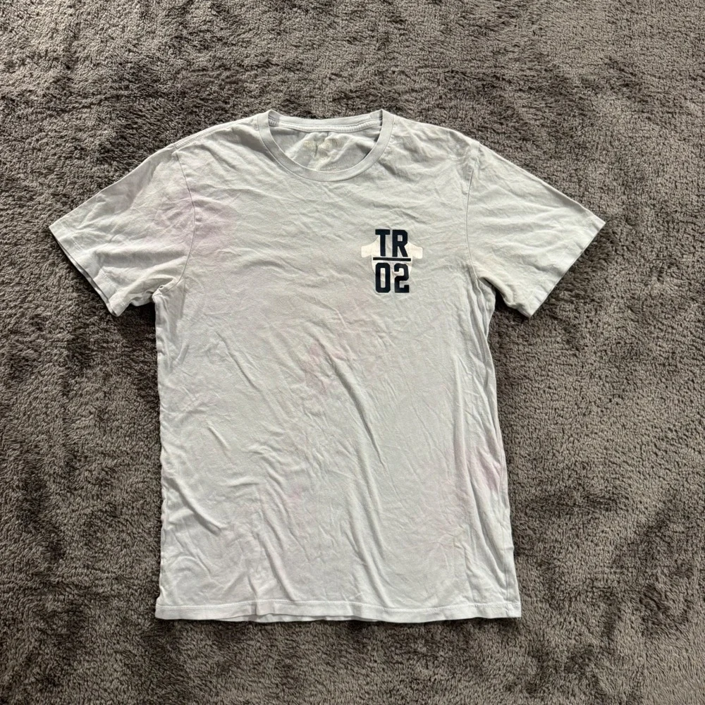 True Religion Mens Graphic T-Shirt Light Blue Buddha Brand Logo Tee Size M